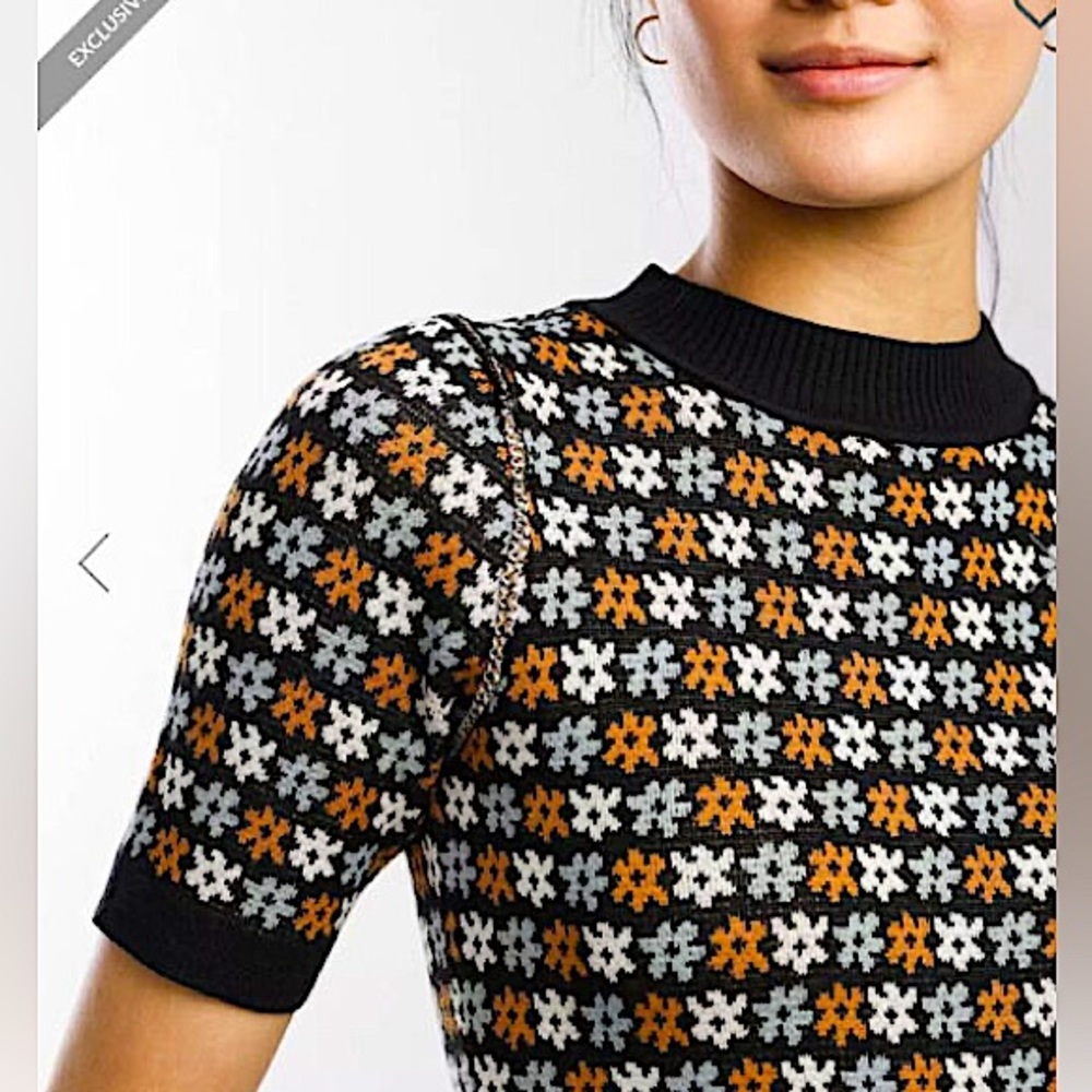 Anthropologie Multicolor Patterned Knit Top